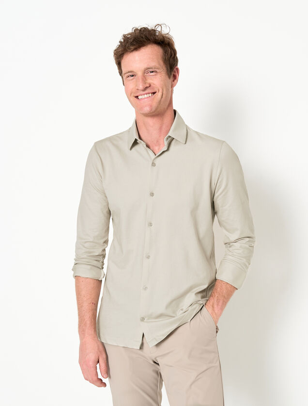 Chemise en maille coton slim