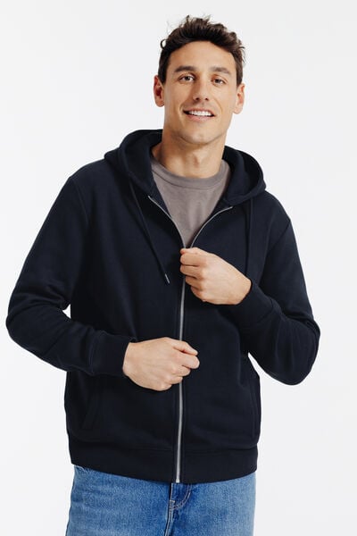 Sweater met kap en rits