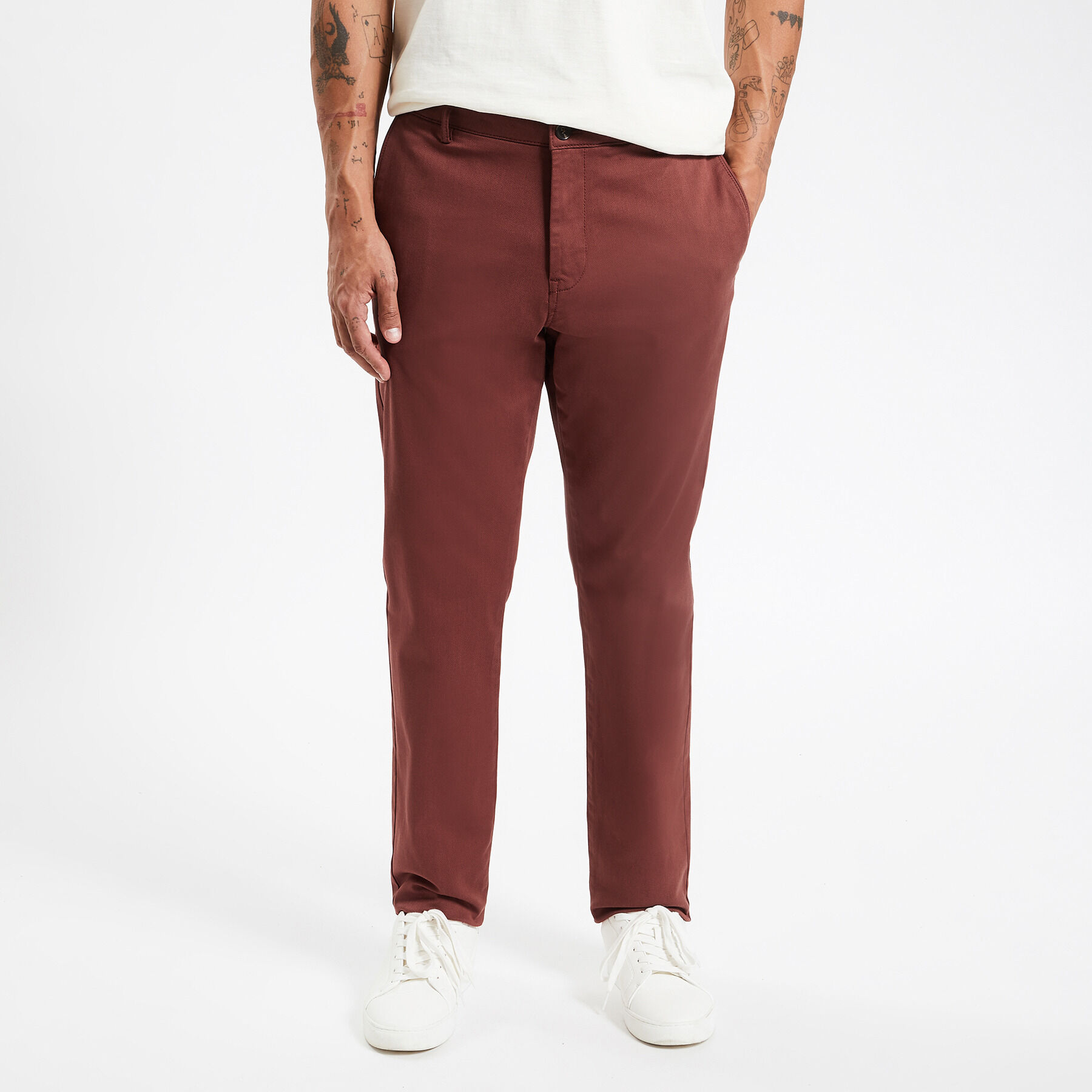 Jean rouge shop homme pas cher