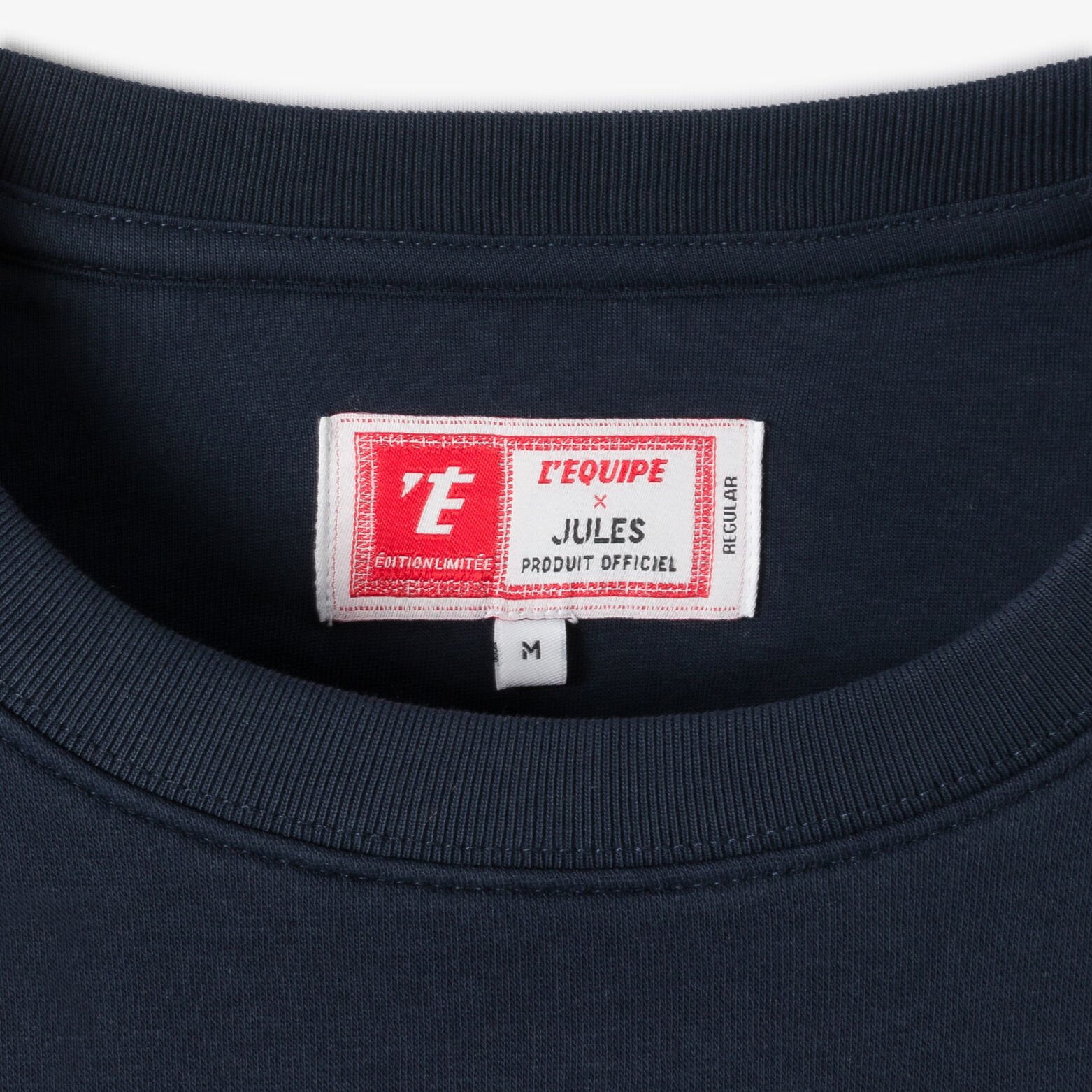 Sweat col rond d&eacute;tail bouclette licence L'&Eacute;quipe