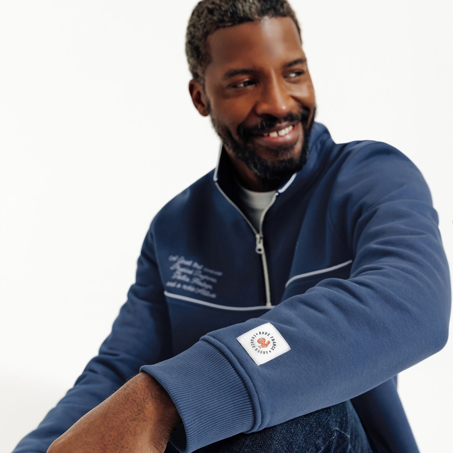 Sweat col montant zipp&eacute; licence France Rugby