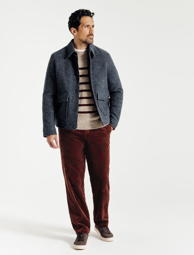 Pantalon en velours taille &eacute;lastiqu&eacute;e