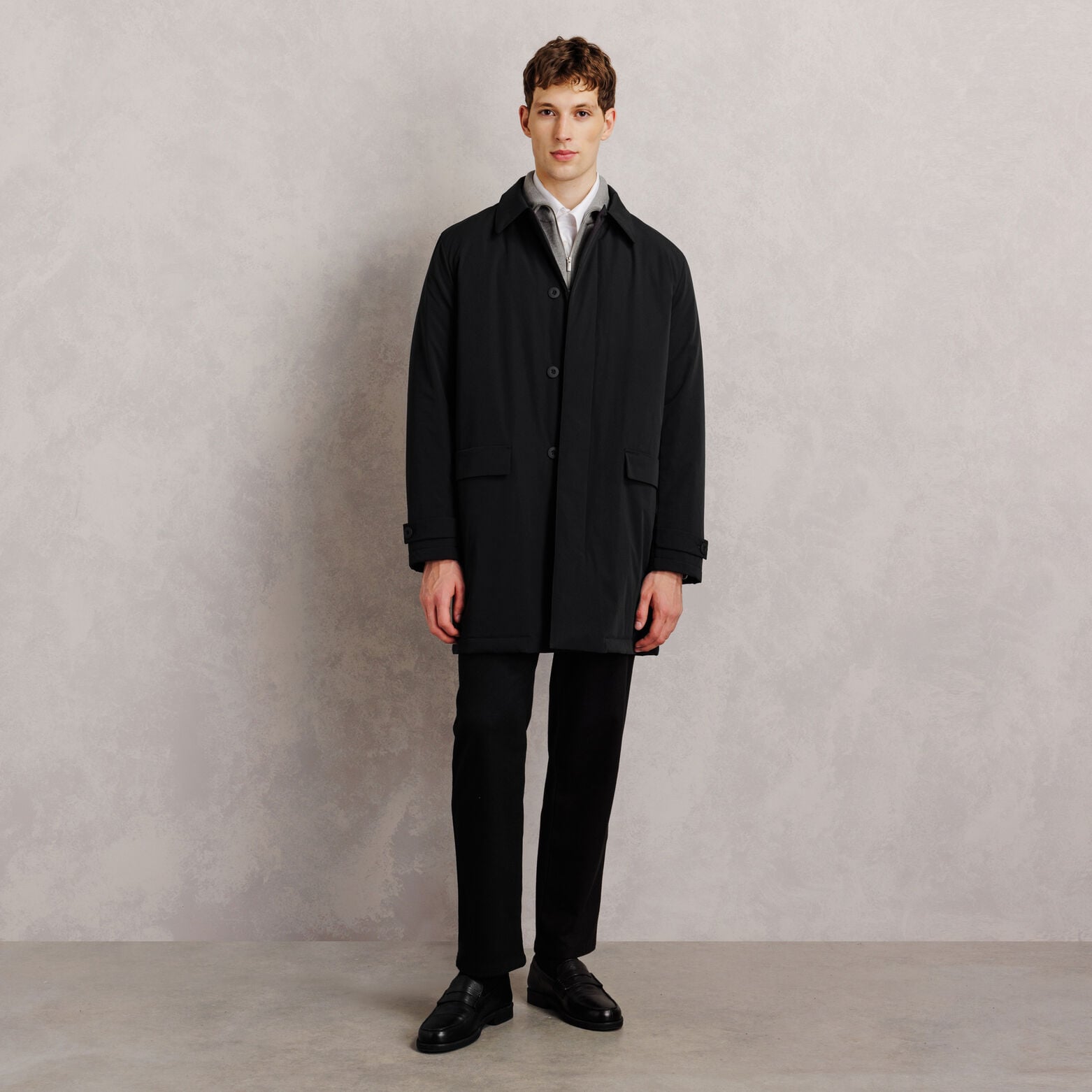 Parka longue col chemise