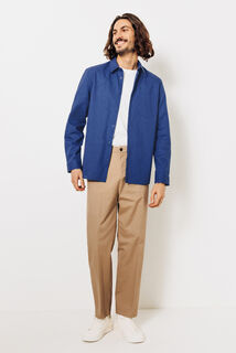 Effen hemd in katoen en linnen