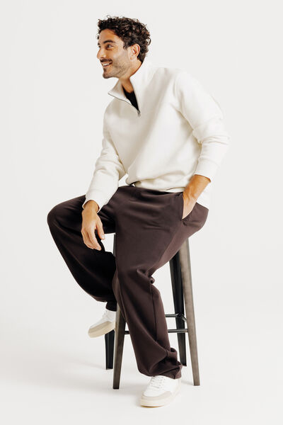 Sweat col montant zippé velours