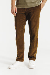 Straight fit chinobroek in fluweel