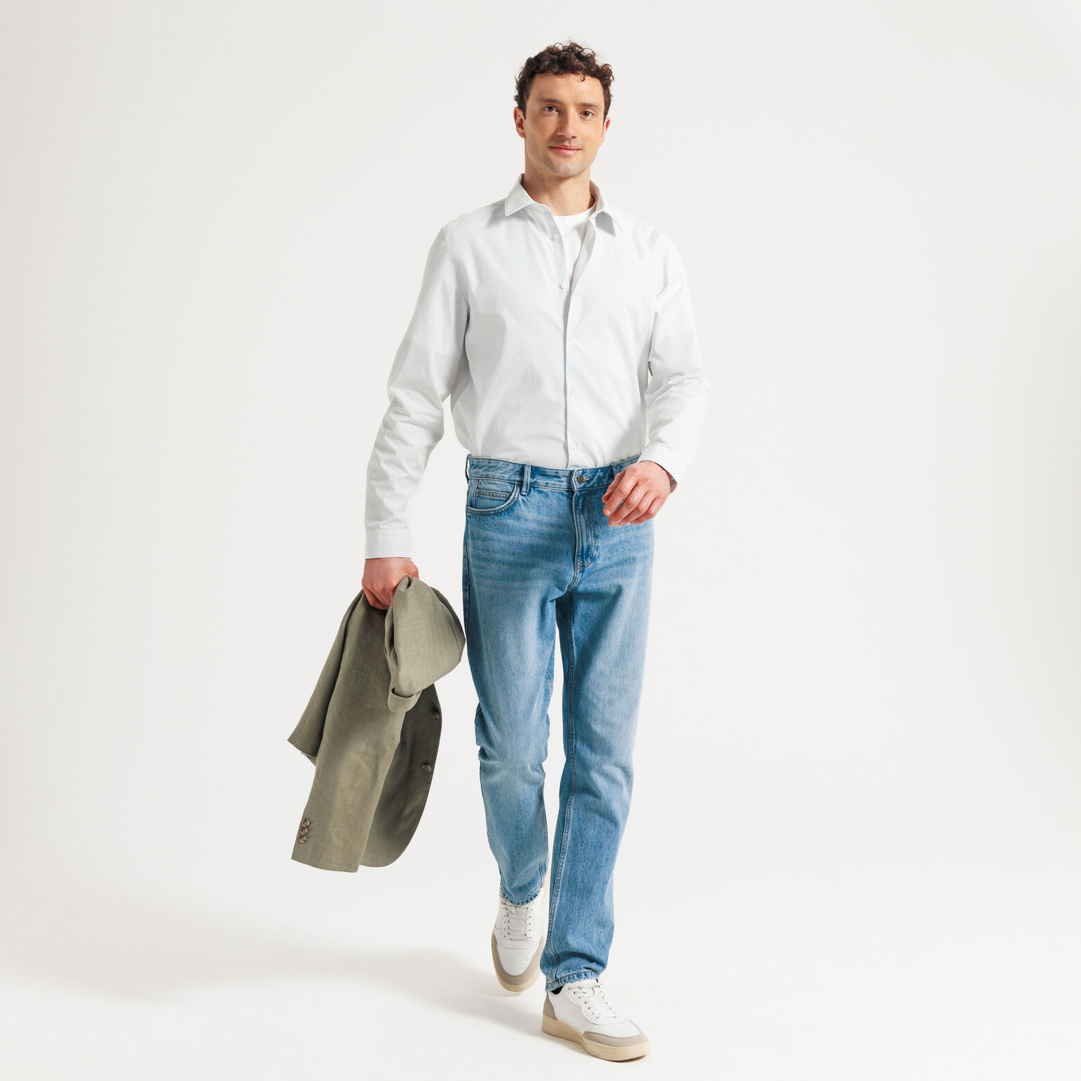 Chemise regular carreaux en coton