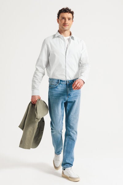 Chemise regular carreaux en coton