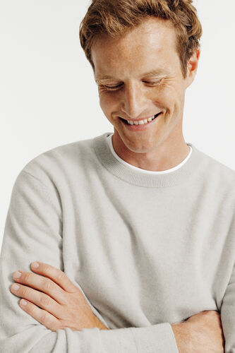 Pull col rond mérinos cachemire