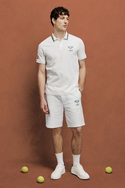 Het pakket polo bermuda L'&Eacute;quipe licentie - Wit