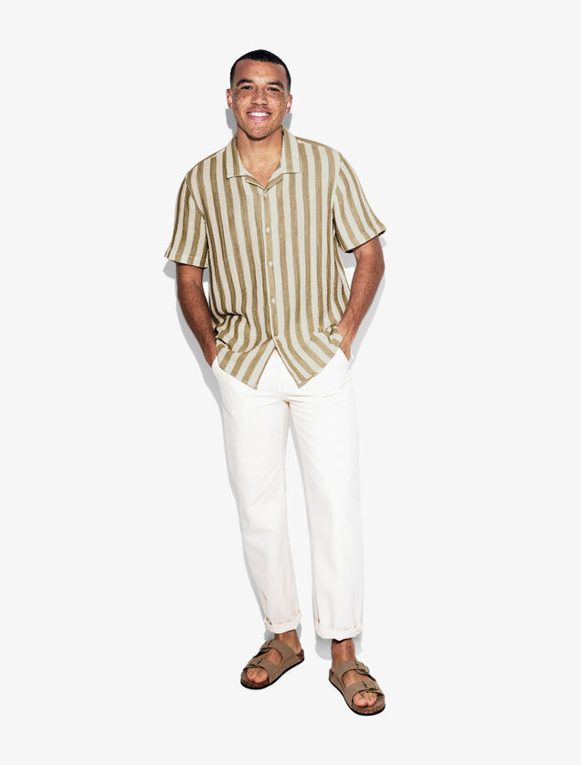 Chemisette en gaze de coton rayée