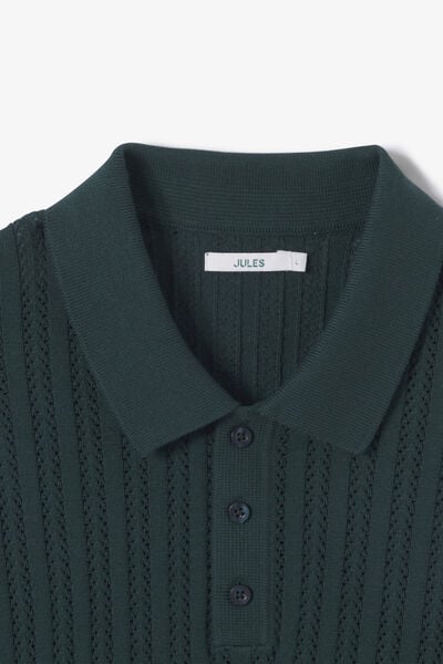 Polo en maille manches courtes jeux de points