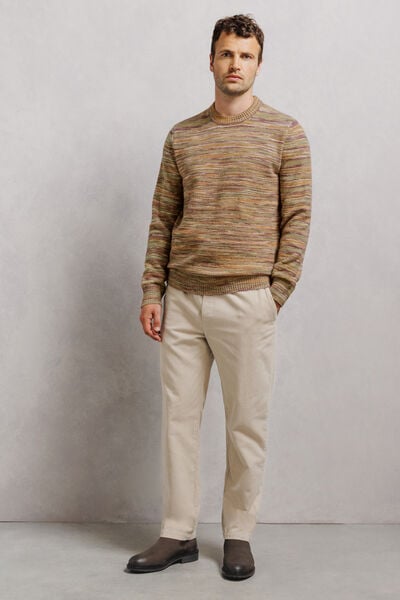 Pull col rond mousseux coton majoritaire