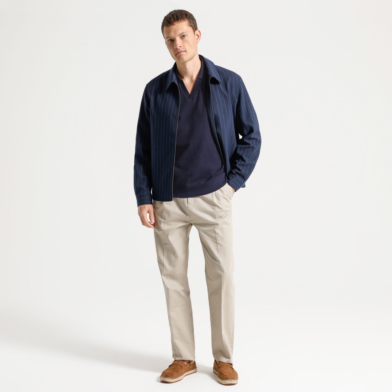 Polo korte mouwen met resortkraag in ribstof