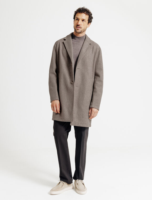 Manteau hiver long col tailleur