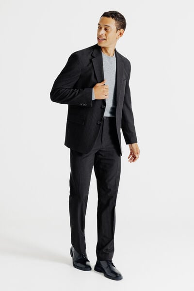 Costume 2 pièces confort rayé - Bleu foncé