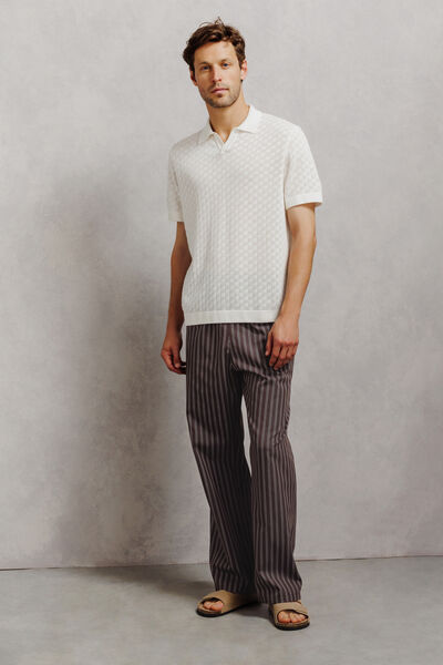 Pantalon loose taille &eacute;lastiqu&eacute;e ray&eacute;