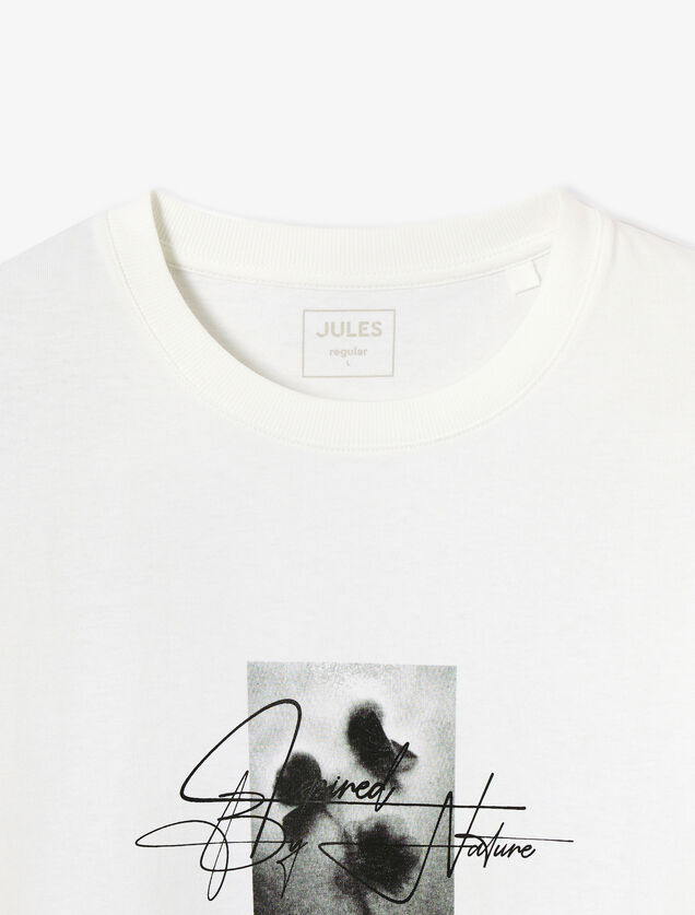 T-shirt met gebloemde print voor- en achteraan