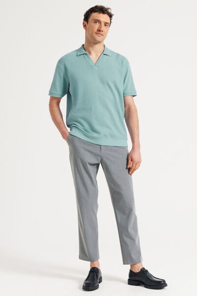 Polo korte mouwen met resortkraag in ribstof