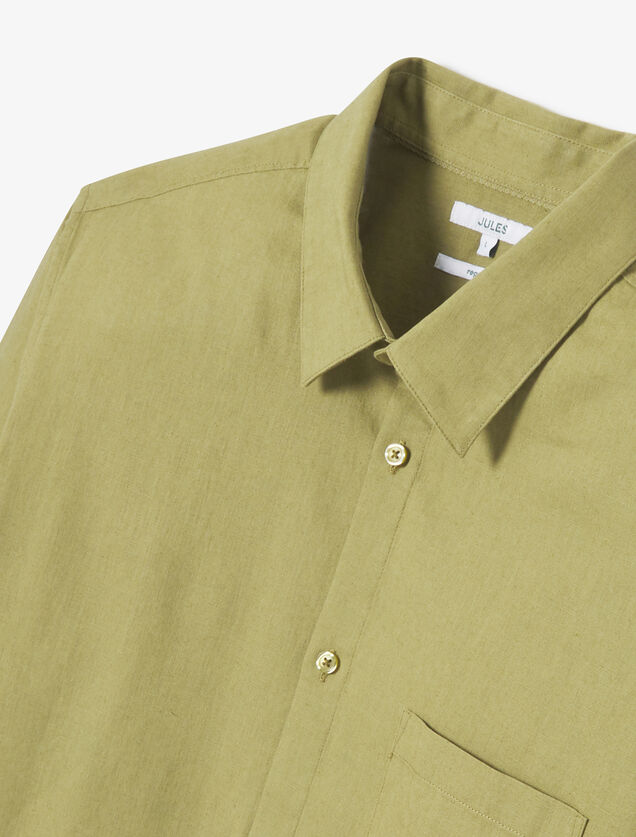 Chemise en coton lin unie