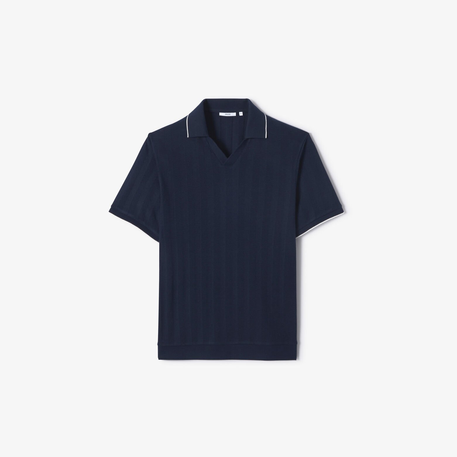 Polo manches courtes col resort textur&eacute;