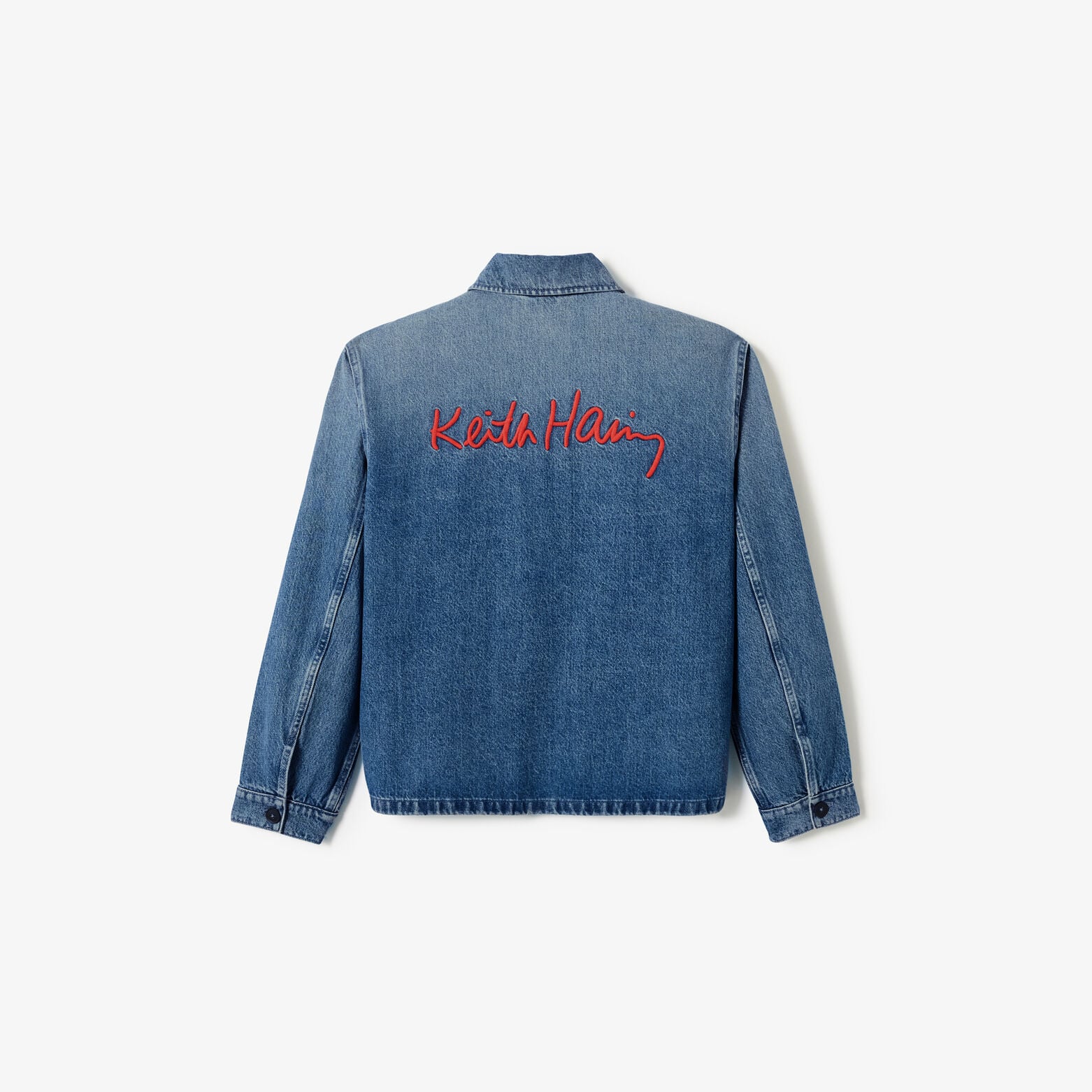 Geborduurde jeans overhemdjas Keith Haring-licenti