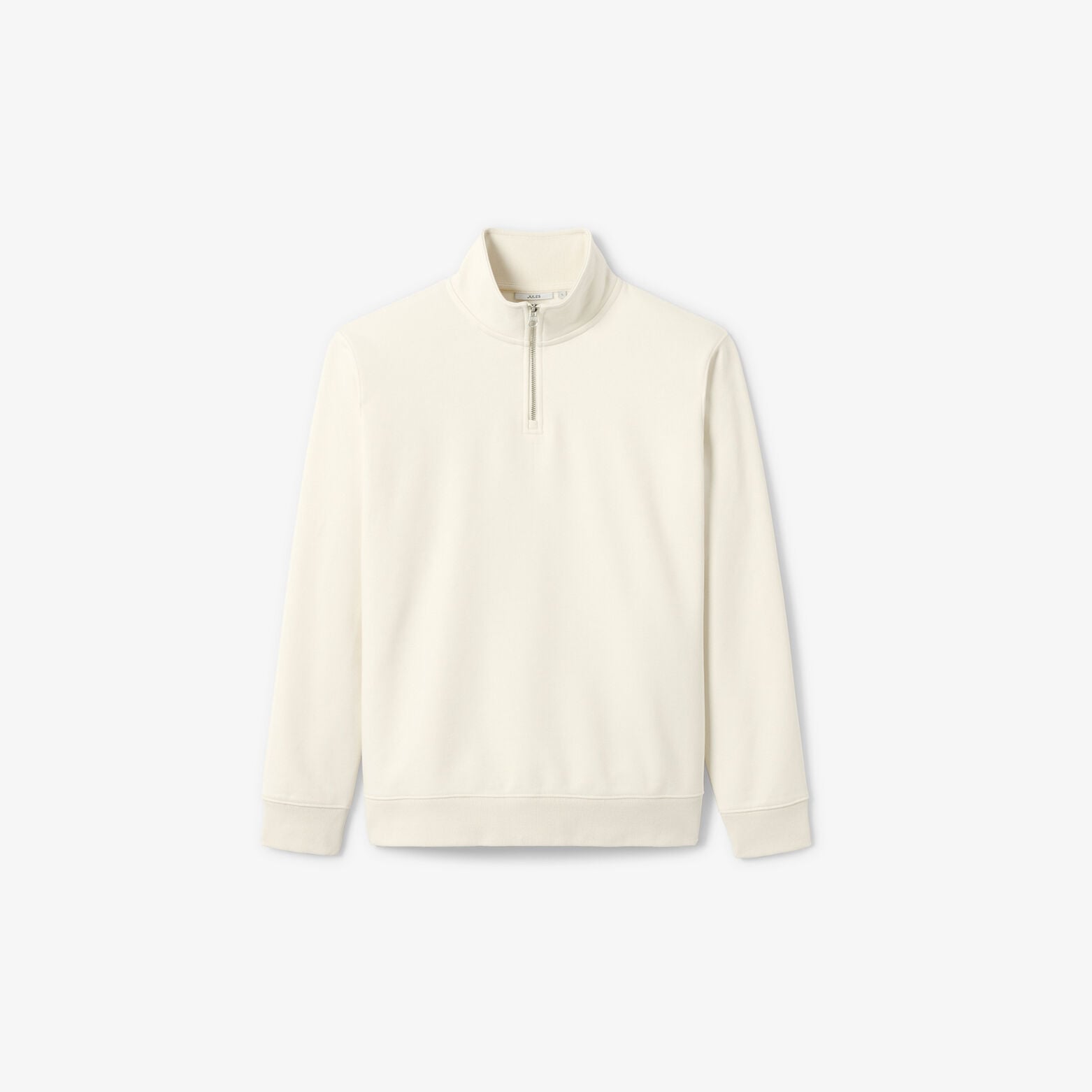 Sweat col montant zipp&eacute; molleton uni