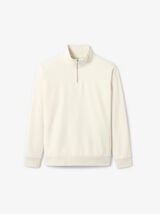 Sweat col montant zipp&eacute; molleton uni