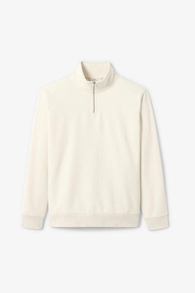 Sweat col montant zipp&eacute; molleton uni