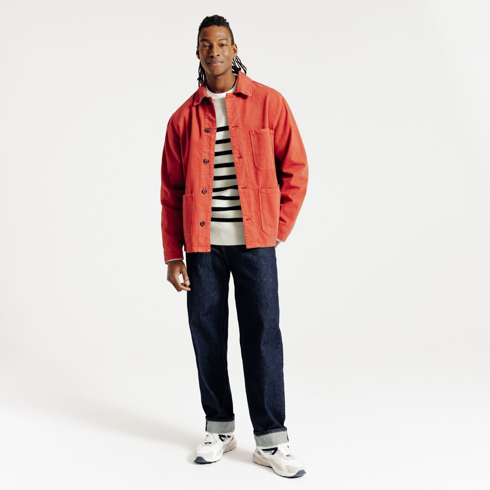 Pull col rond jeux de points fantaisie