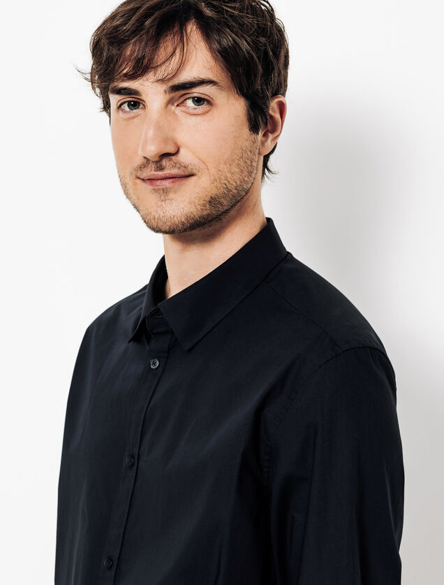 Chemise en coton col semi italien