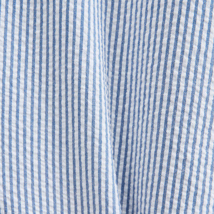 Chemise regular à rayures col mao coton