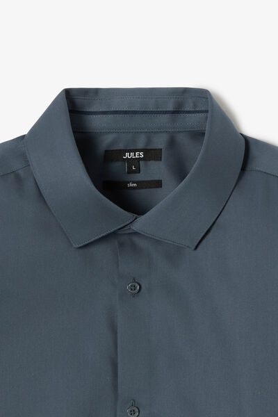 Chemise 100% coton slim sans repassage unie