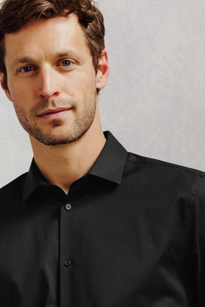 Chemise 100% coton slim sans repassage unie