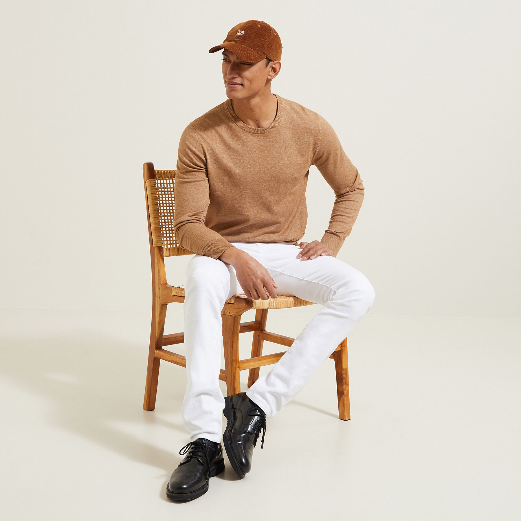 Pull Jules Homme – Col Rond, Gris, Coton, Taille S, Manches Longues
