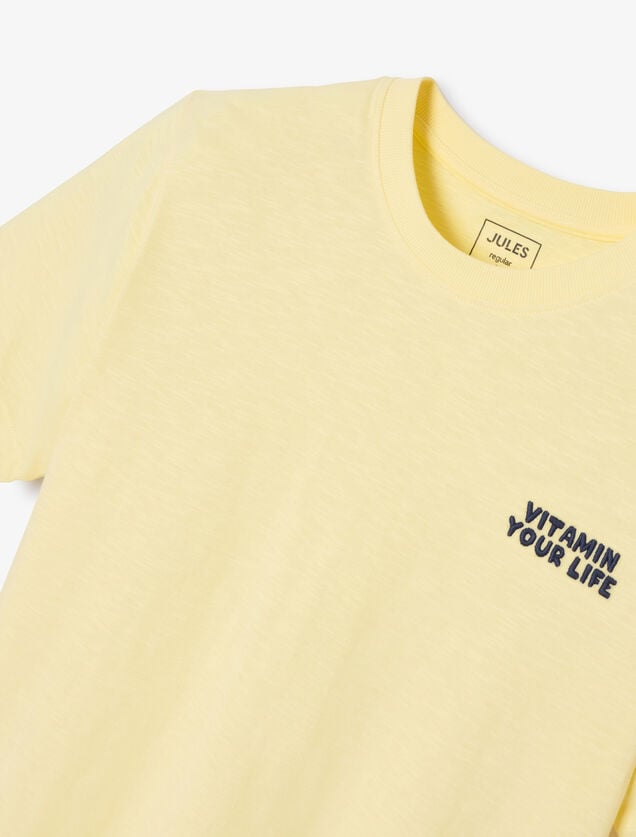 T-shirt in katoen met borduursel