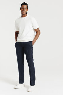 Straight fit chinobroek in 100% linnen