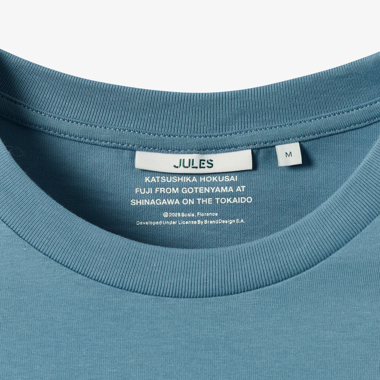 T-shirt met print voor en achter licentie Hokusai