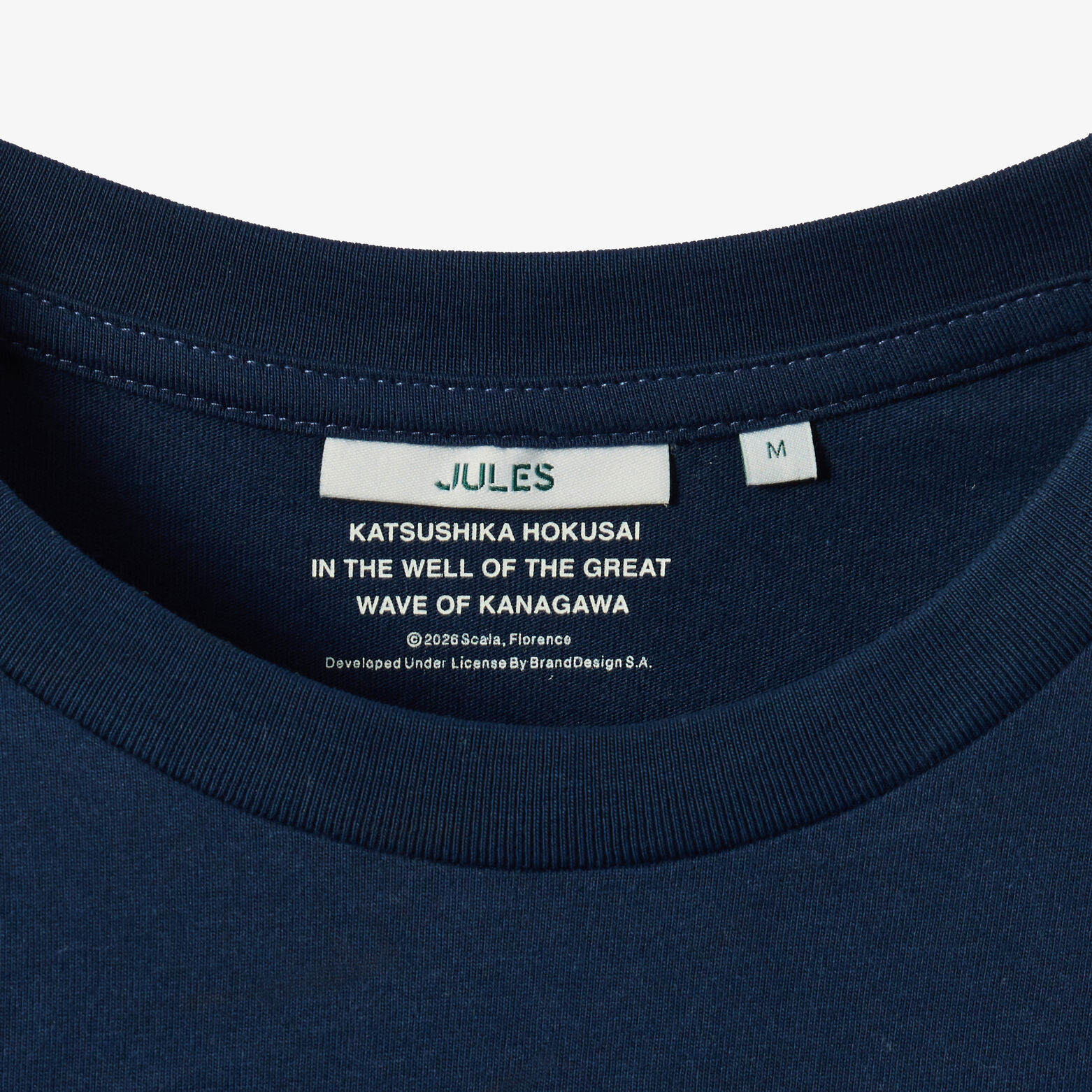 T-shirt met print voor en achter licentie Hokusai