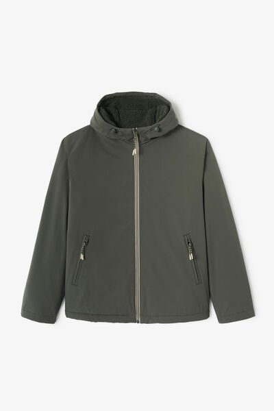 Blouson à capuche doublé en sherpa