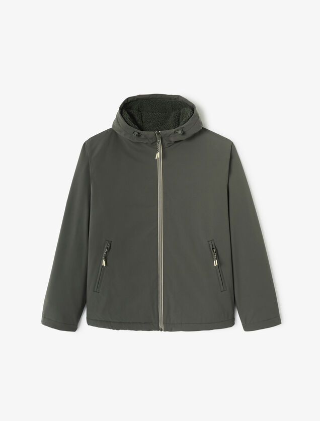 Blouson &agrave; capuche doubl&eacute; en sherpa