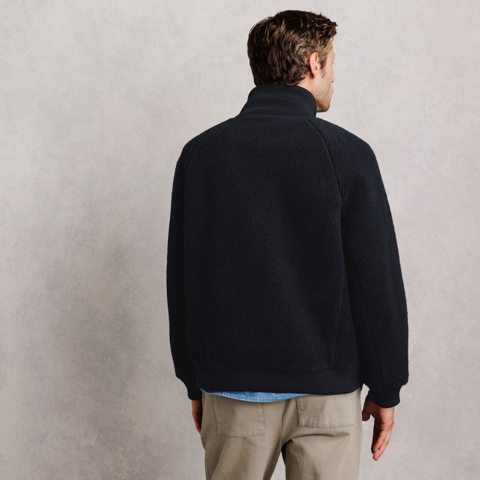 Sweat col montant boutonn&eacute; en sherpa