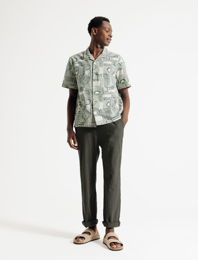 Pantalon loose mati&egrave;re textur&eacute;e