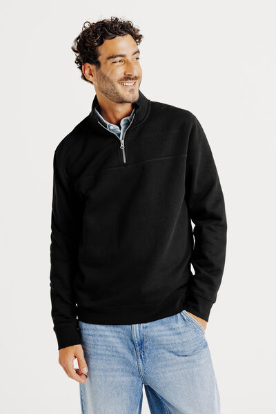 Sweat col montant zippé uni