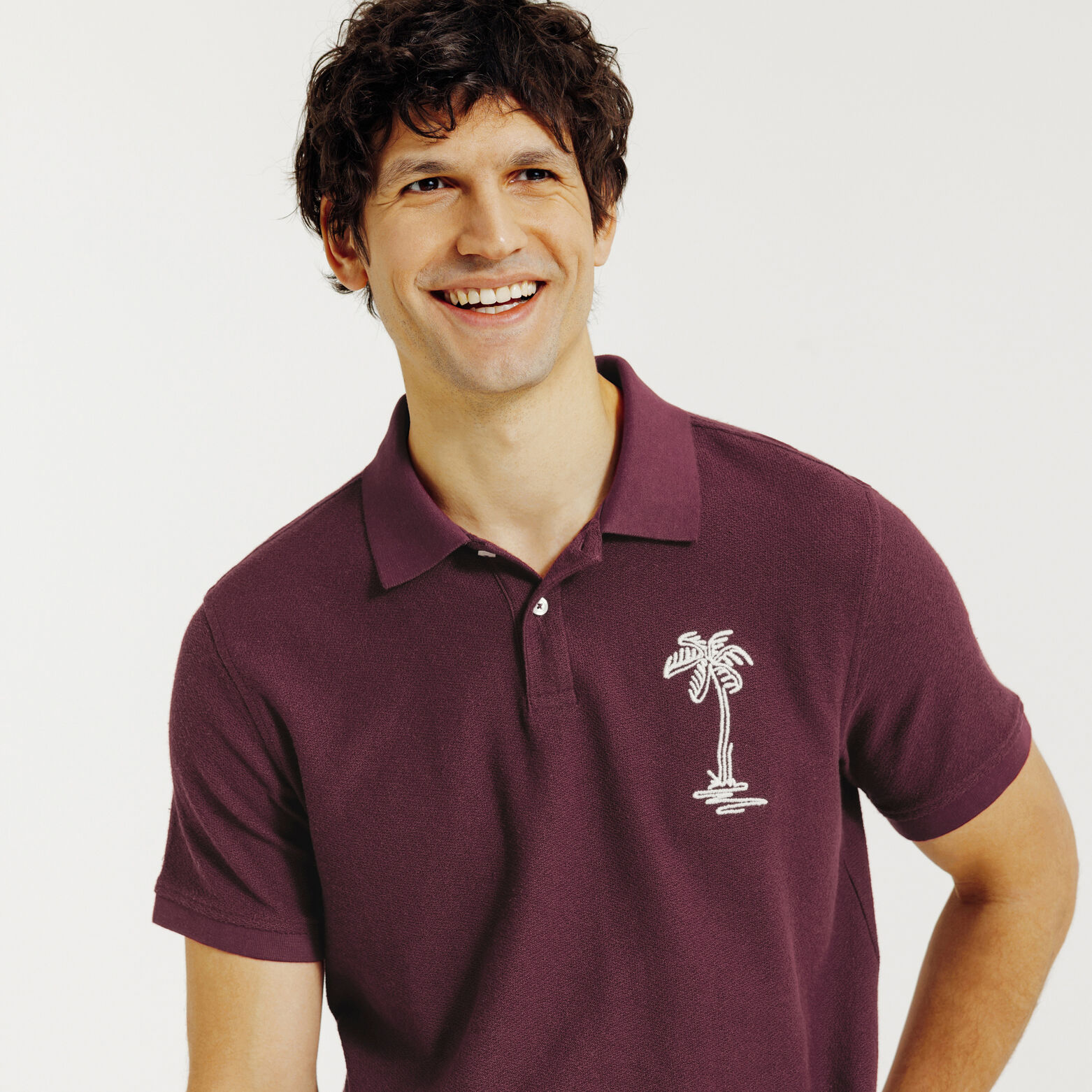 Polo korte mouwen textuur borduursel 