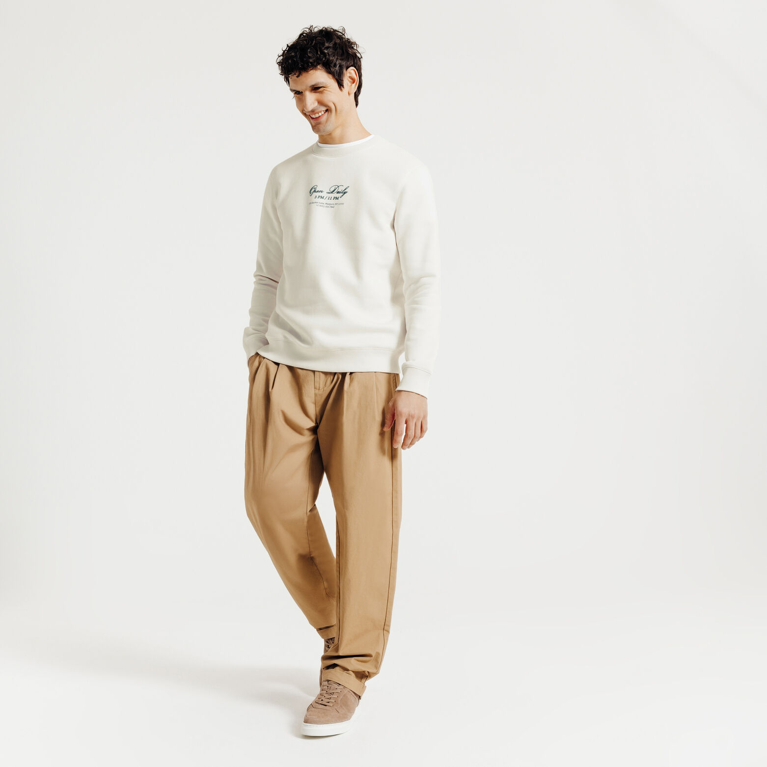 Sweat col rond imprim&eacute; devant dos