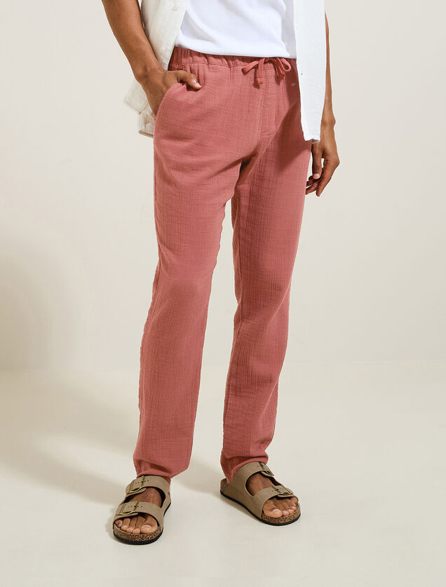 Effen broek in katoengaas