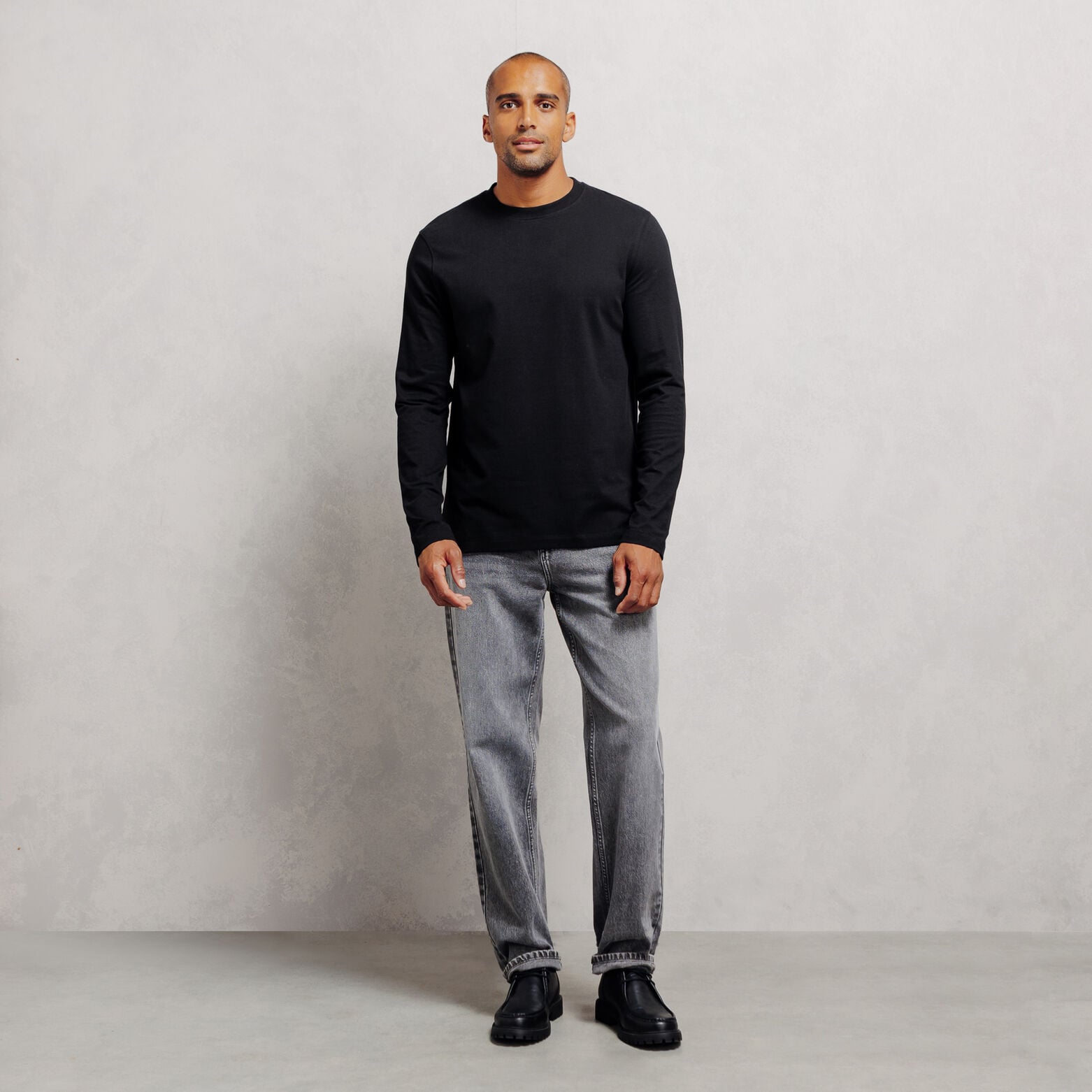 Slim basic T-shirt met ronde hals