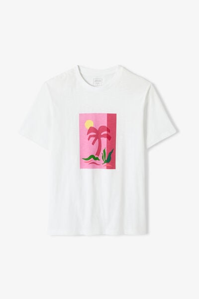 Tee shirt mati&egrave;re flamm&eacute;e imprim&eacute; devant