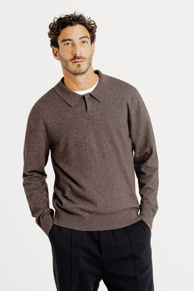 Tricot polo in merinos kasjmier